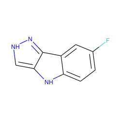 Fc1ccc2[nH]c3c[nH]nc3c2c1 ZINC000653844276