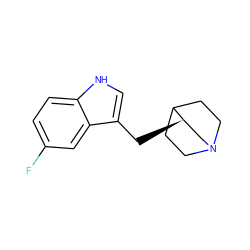 Fc1ccc2[nH]cc(C[C@@H]3CN4CCC3CC4)c2c1 ZINC000095607655