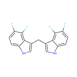 Fc1ccc2[nH]cc(Cc3c[nH]c4ccc(F)c(F)c34)c2c1F ZINC001772578393