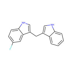 Fc1ccc2[nH]cc(Cc3c[nH]c4ccccc34)c2c1 ZINC000000024108