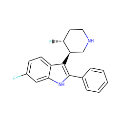 Fc1ccc2c([C@@H]3CNCC[C@H]3F)c(-c3ccccc3)[nH]c2c1 ZINC000003934176