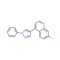 Fc1ccc2c(-c3cnn(-c4ccccc4)c3)ccnc2c1 ZINC000084620089