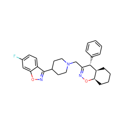 Fc1ccc2c(C3CCN(CC4=NO[C@@H]5CCCC[C@@H]5[C@H]4c4ccccc4)CC3)noc2c1 ZINC000473085560