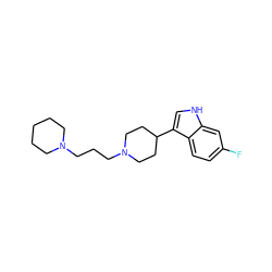 Fc1ccc2c(C3CCN(CCCN4CCCCC4)CC3)c[nH]c2c1 ZINC000033964696