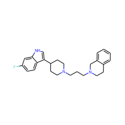 Fc1ccc2c(C3CCN(CCCN4CCc5ccccc5C4)CC3)c[nH]c2c1 ZINC000034035160