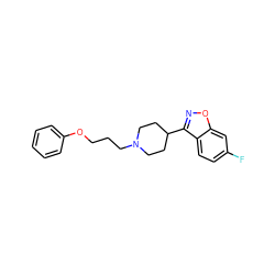 Fc1ccc2c(C3CCN(CCCOc4ccccc4)CC3)noc2c1 ZINC000012356171