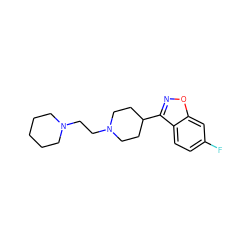 Fc1ccc2c(C3CCN(CCN4CCCCC4)CC3)noc2c1 ZINC000289792970