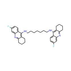 Fc1ccc2c(NCCCCCCCNc3c4c(nc5cc(F)ccc35)CCCC4)c3c(nc2c1)CCCC3 ZINC000013473791