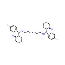 Fc1ccc2c(NCCCCCCNc3c4c(nc5cc(F)ccc35)CCCC4)c3c(nc2c1)CCCC3 ZINC000013473790