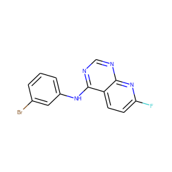 Fc1ccc2c(Nc3cccc(Br)c3)ncnc2n1 ZINC000003815374