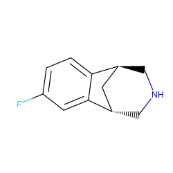 Fc1ccc2c(c1)[C@H]1CNC[C@H]2C1 ZINC000101057976