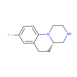 Fc1ccc2c(c1)CC[C@H]1CNCCN21 ZINC000084772140