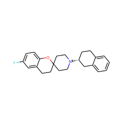 Fc1ccc2c(c1)CCC1(CCN([C@@H]3CCc4ccccc4C3)CC1)O2 ZINC000013472085