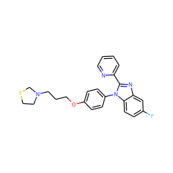 Fc1ccc2c(c1)nc(-c1ccccn1)n2-c1ccc(OCCCN2CCSC2)cc1 ZINC000040974278