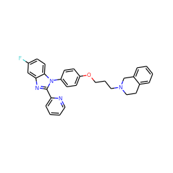 Fc1ccc2c(c1)nc(-c1ccccn1)n2-c1ccc(OCCCN2CCc3ccccc3C2)cc1 ZINC000040975019