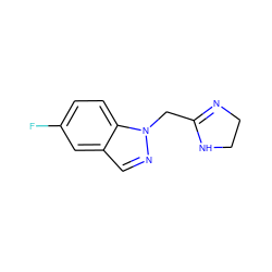 Fc1ccc2c(cnn2CC2=NCCN2)c1 ZINC000299839228