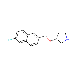 Fc1ccc2cc(CO[C@@H]3CCNC3)ccc2c1 ZINC000040896210