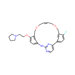 Fc1ccc2cc1COCC=CCOCc1cc(ccc1OCCN1CCCC1)Nc1nccc-2n1 ZINC000254134083