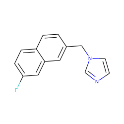 Fc1ccc2ccc(Cn3ccnc3)cc2c1 ZINC000049112437