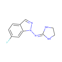 Fc1ccc2cnn(N=C3NCCN3)c2c1 ZINC000299834407