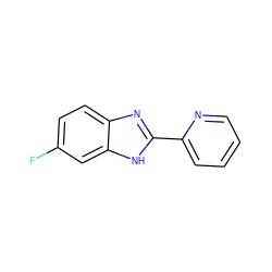 Fc1ccc2nc(-c3ccccn3)[nH]c2c1 ZINC000013679485