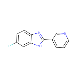 Fc1ccc2nc(-c3cccnc3)[nH]c2c1 ZINC000070235038