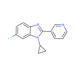 Fc1ccc2nc(-c3cccnc3)n(C3CC3)c2c1 ZINC000113878382