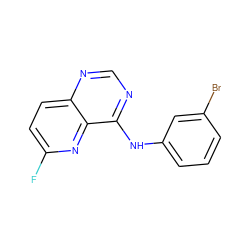 Fc1ccc2ncnc(Nc3cccc(Br)c3)c2n1 ZINC000003815242