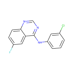 Fc1ccc2ncnc(Nc3cccc(Cl)c3)c2c1 ZINC000041479864