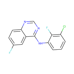 Fc1ccc2ncnc(Nc3cccc(Cl)c3F)c2c1 ZINC000049031827