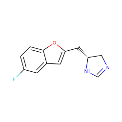 Fc1ccc2oc(C[C@@H]3CN=CN3)cc2c1 ZINC000013862113