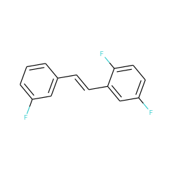 Fc1cccc(/C=C/c2cc(F)ccc2F)c1 ZINC001772654631