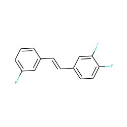 Fc1cccc(/C=C/c2ccc(F)c(F)c2)c1 ZINC001772636629