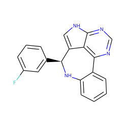 Fc1cccc([C@@H]2Nc3ccccc3-c3ncnc4[nH]cc2c34)c1 ZINC000045337806