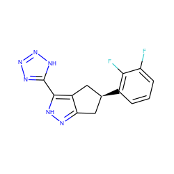 Fc1cccc([C@H]2Cc3n[nH]c(-c4nnn[nH]4)c3C2)c1F ZINC000040410775