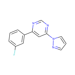 Fc1cccc(-c2cc(-n3cccn3)ncn2)c1 ZINC000473088015