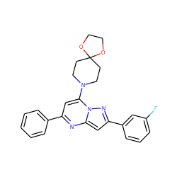 Fc1cccc(-c2cc3nc(-c4ccccc4)cc(N4CCC5(CC4)OCCO5)n3n2)c1 ZINC000001341382