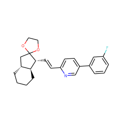 Fc1cccc(-c2ccc(/C=C/[C@@H]3[C@H]4CCCC[C@@H]4CC34OCCO4)nc2)c1 ZINC000103247406