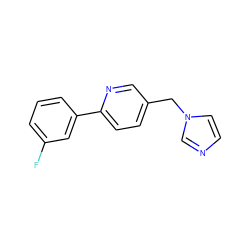 Fc1cccc(-c2ccc(Cn3ccnc3)cn2)c1 ZINC000084605203