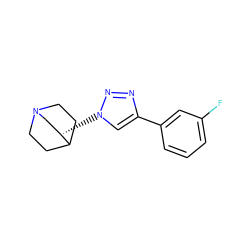 Fc1cccc(-c2cn([C@H]3CN4CCC3CC4)nn2)c1 ZINC000220717852