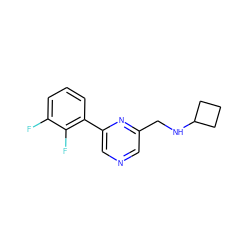 Fc1cccc(-c2cncc(CNC3CCC3)n2)c1F ZINC000071332393