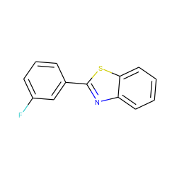 Fc1cccc(-c2nc3ccccc3s2)c1 ZINC000000163334