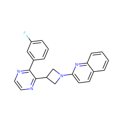 Fc1cccc(-c2nccnc2C2CN(c3ccc4ccccc4n3)C2)c1 ZINC000140129081