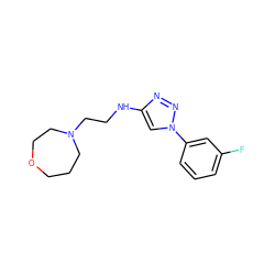 Fc1cccc(-n2cc(NCCN3CCCOCC3)nn2)c1 ZINC000209672895