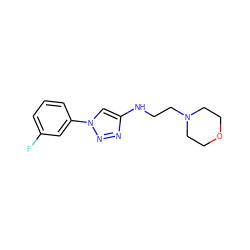 Fc1cccc(-n2cc(NCCN3CCOCC3)nn2)c1 ZINC000209660968