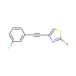 Fc1cccc(C#Cc2csc(Br)n2)c1 ZINC000013680939