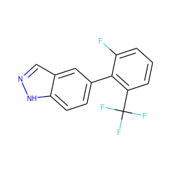 Fc1cccc(C(F)(F)F)c1-c1ccc2[nH]ncc2c1 ZINC000169329442