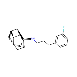 Fc1cccc(CCCN[C@H]2[C@H]3[C@H]4C[C@@H]5[C@H]6[C@@H](C[C@H]53)[C@@H]2[C@@H]64)c1 ZINC000261168329