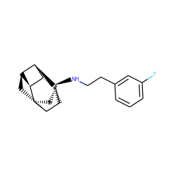 Fc1cccc(CCN[C@H]2[C@H]3[C@H]4C[C@@H]5[C@H]6[C@@H](C[C@H]53)[C@@H]2[C@@H]64)c1 ZINC000254010521