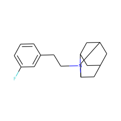 Fc1cccc(CCN2C3CC4CC(C3)CC2C4)c1 ZINC000072104797